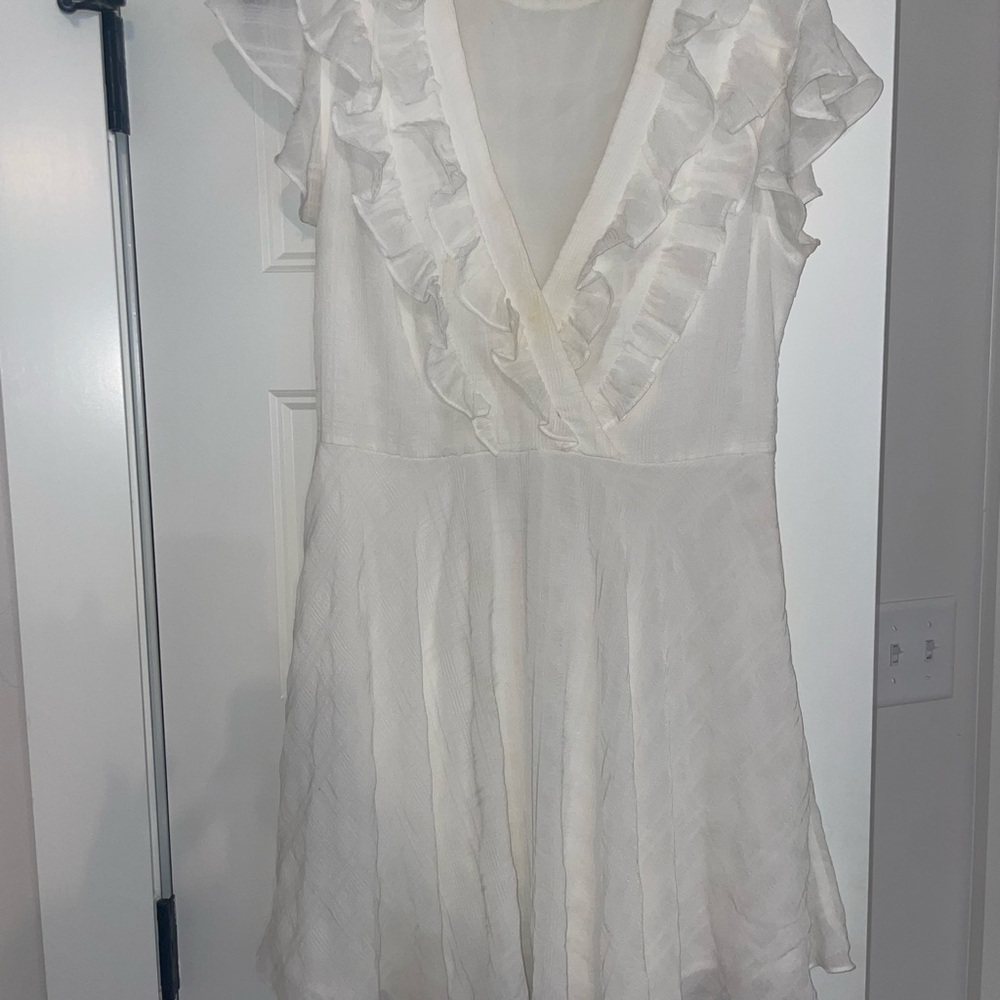 American Threads Ivory V-Neck Dress